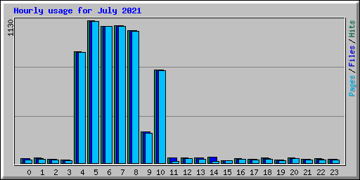 Hourly usage for July 2021