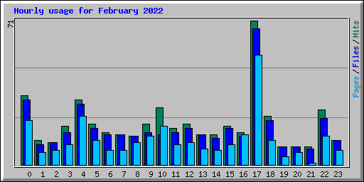 Hourly usage for February 2022