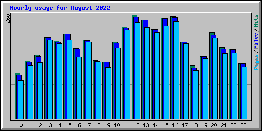 Hourly usage for August 2022