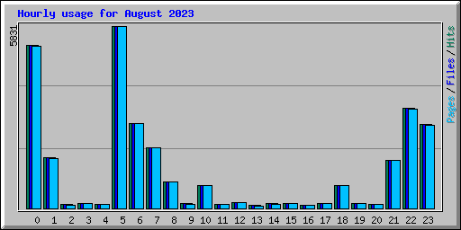 Hourly usage for August 2023